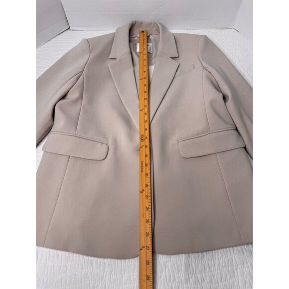 NWT Abercrombie&Fitch Classic Suiting Blazer Jacket Ash/Tan Woman’s SZ M Career - Picture 10 of 12